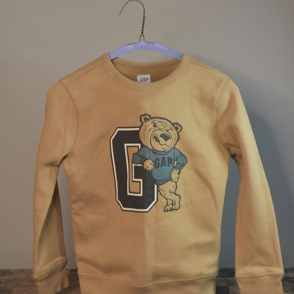 GAP Tan Bear Graphic Boy's Crewneck Sweater